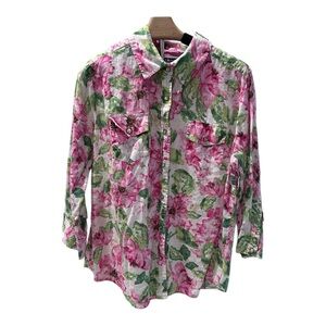 Karen Scott‎ Floral Shirt Size Large light